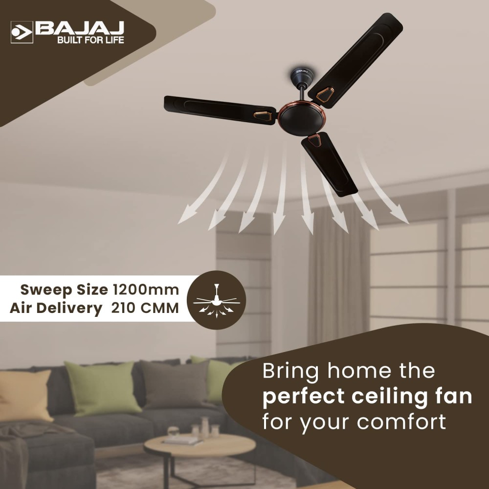 Bajaj Edge HS Deco 1200 mm Ceiling Fan (Choko Brown)